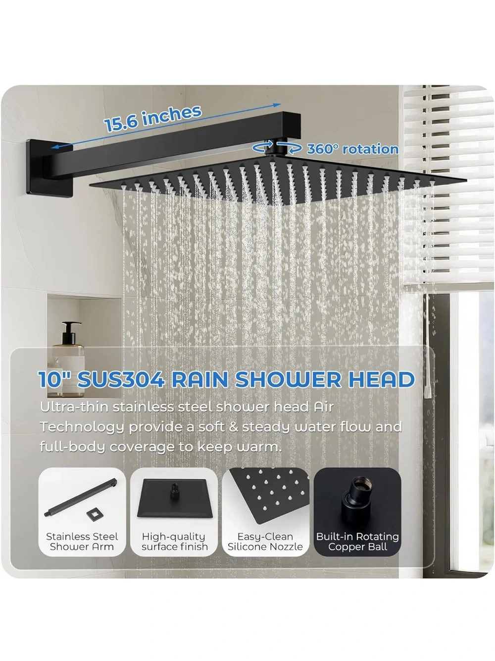 Black Shower Faucet Set 10